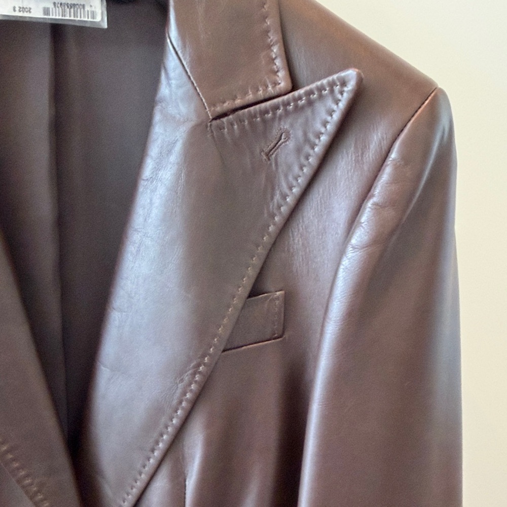 Vintage Gucci Dark Brown Leather Jacket, Tom Ford Era - Picture 9 of 11